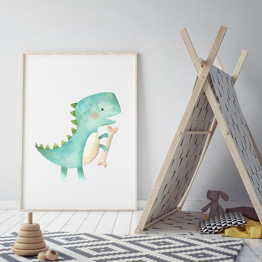 Plakat Dinozaur Akwarelowy 1 TamTamTu