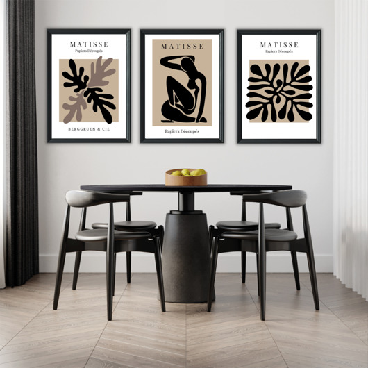 plakaty Zestaw 3 plakatów Salted caramel Matisse style