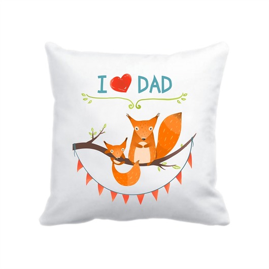 poduszki z grafiką Leśna poduszka. I love Dad, wiewiórki