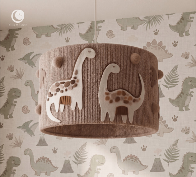 lampy do pokoju dziecka Lampa sufitowa DINOZAURY  Abażur handmade do pokoju dziecka