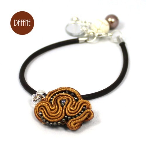 Brown Soutache Bracelet LOVINA PRINTS