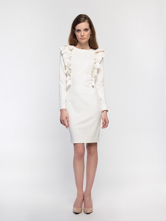  Sukienka ecru YY100093_RAL9001 YULIYA BABICH