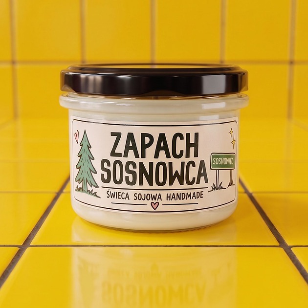 świeczniki i świece Zapach Sosnowca- ręcznie robiona świeca sojowa