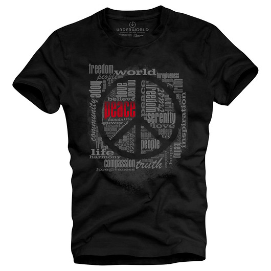 t-shirty męskie T-shirt męski UNDERWORLD Peace czarny