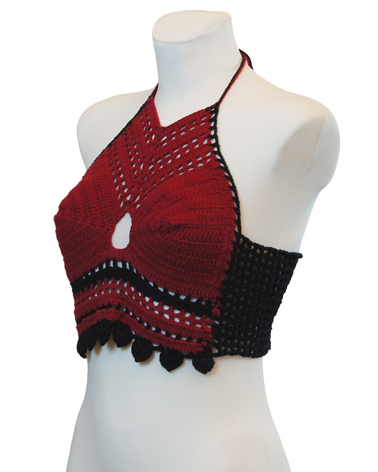 topy damskie Top / bralet na szydełku na lato ze 100 procent bawelny rozmiar L
