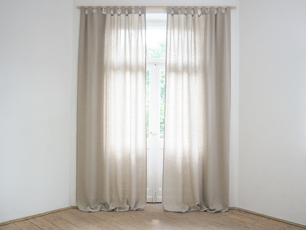 Zasłona Z SZELKAMI  NATURAL so linen!