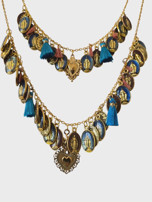 złote naszyjniki Serce w turkusie