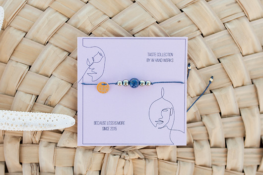 bransoletki z kamieni naturalnych Sznurkowa Bransoletka Taste - Lapis Lazuli i Hematyt