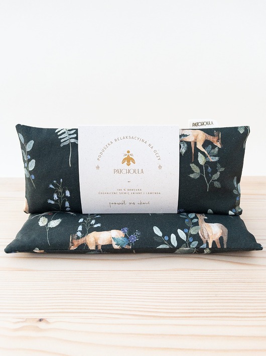 akcesoria do jogi Poduszka relaksacyjna na oczy z ekologicznym nasionami lnu i kwiatami lawendy.