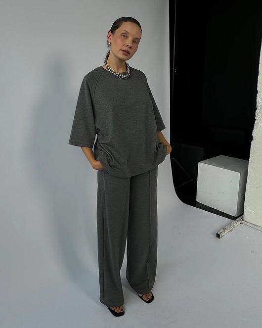 t-shirt damskie T-shirt Chillout graphite crew neck