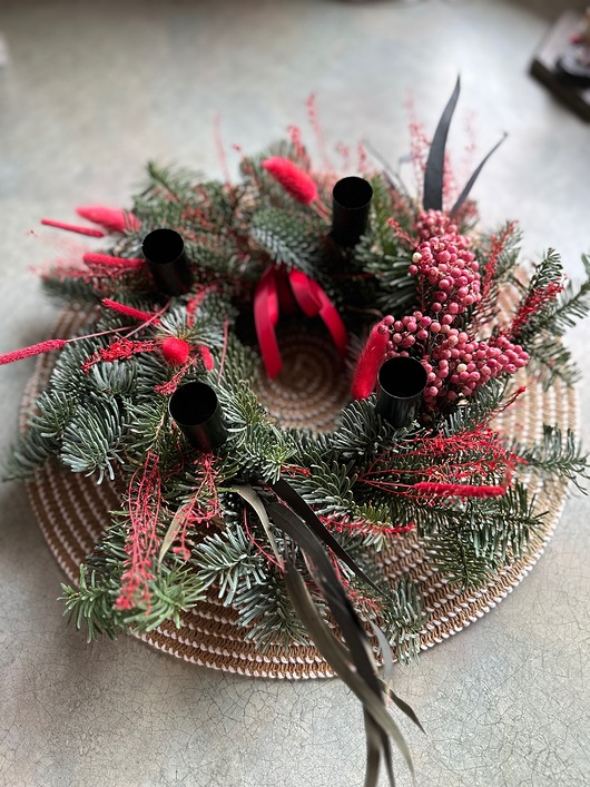 dekoracje świąteczne Stroik świąteczny adwentowy wieniec