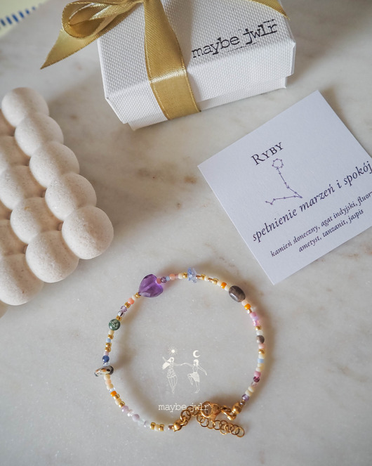 bransoletki z kamieni naturalnych Bransoletka Zodiakalna z Naturalnych Kamieni Ryby