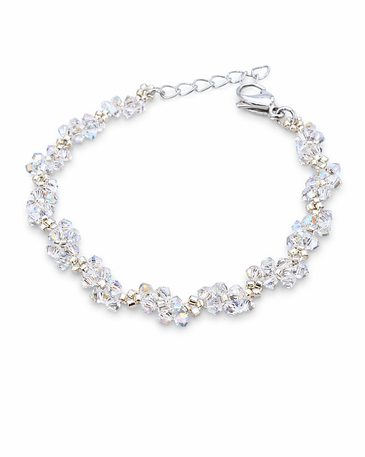 bransoletki ze szkła Delikatna bransoletka "Crystal AB" z kryształów Preciosa