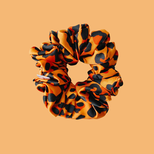 gumki do włosów Gumka jedwabna, scrunchie, frotka brązowa panterka MAXI