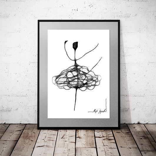 Grafika autorska 88 - z serii "minimal people" Maja Gajewska