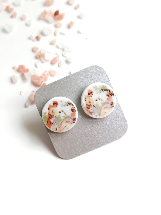 kolczyki ceramiczne Kolczyki ceramiczne z postaciami