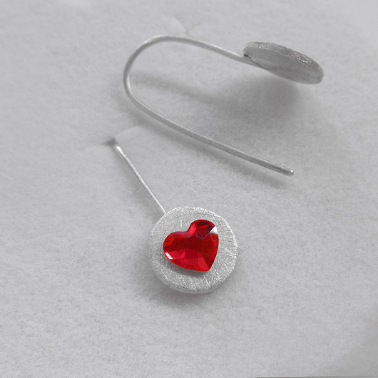 kolczyki z kamieniami Kolczyki Serduszko