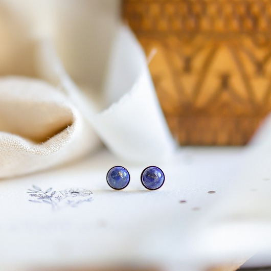 kolczyki pozłacane Kolczyki pozłacane z lapis lazuli