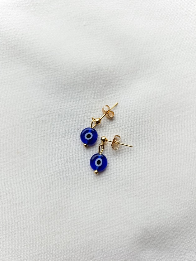 kolczyki szklane Kolczyki krótkie evil eye oko proroka wkrętki