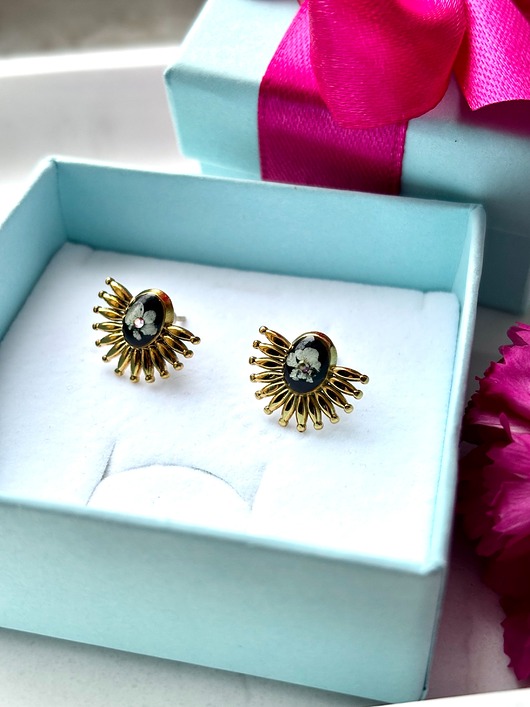 kolczyki z żywicy Kolczyki rozbłysk słońca