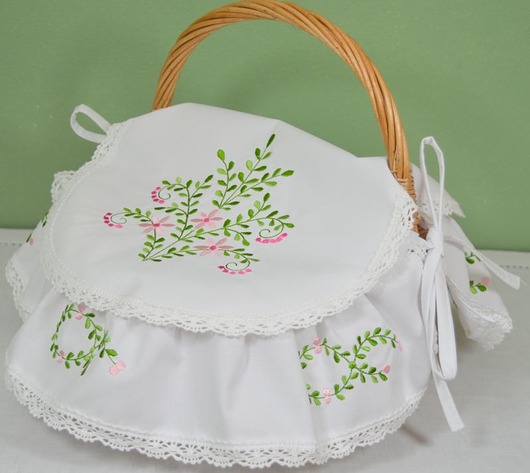 koszyki wielkanocne Koszyk Wielkanocny BUKSZPAN haftowany z SERWETKĄ