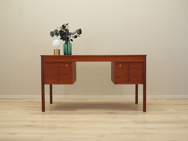 biurka Biurko tekowe, duński design, lata 70, produkcja: Dania