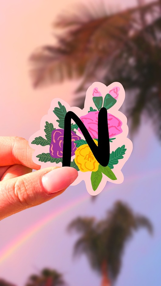 naklejki i wlepy Naklejka - Inicjał - N