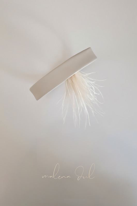 chokery CHOKER skóra naturalna kremowa ecru bezowa strusie piora naszyjnik boho