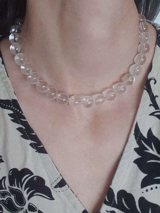 kolie Naszyjnik ROOTS kryształ górski kulki 12 mm