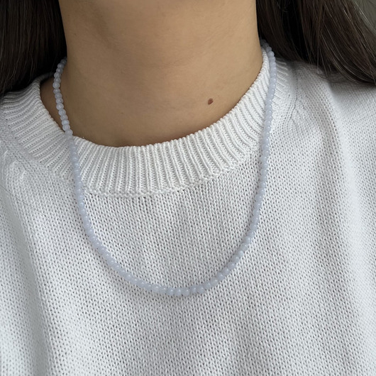 korale Naszyjnik JEANS no.2 CHALCEDON kamienie naturalne