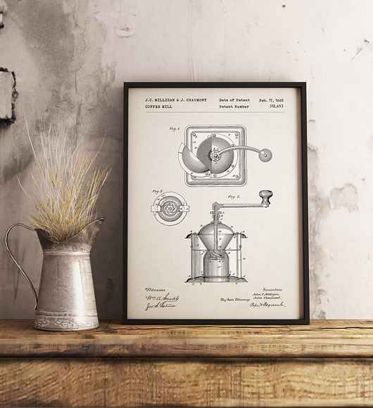 plakaty Młynek do kawy - patent - plakat 50x70 cm