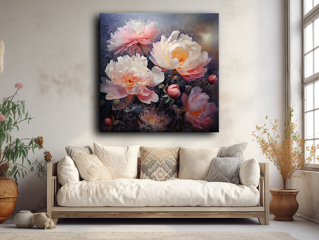 plakaty Peonie - Plakat - Olej, Boho, Abstrakcja