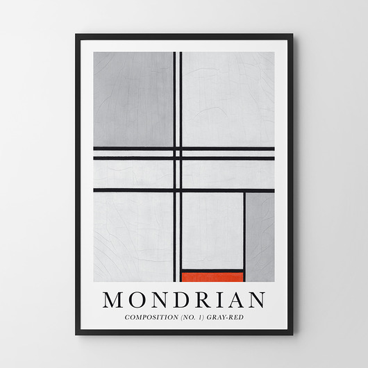 plakaty Plakat Mondrian gray