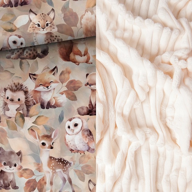 kocyki, kołderki, pościel dla dzieci WYJĄTKOWY koc _ zwierzątka w lesie_ 75x100 cm