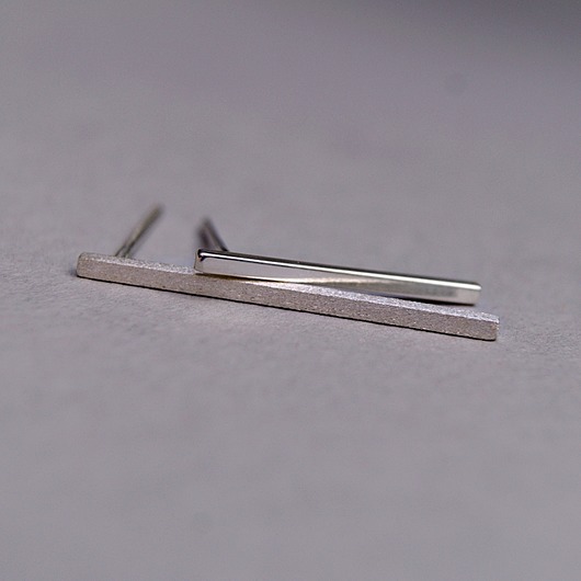 Minimalistyczne kolczyki srebrne linie oohaah Jewellery