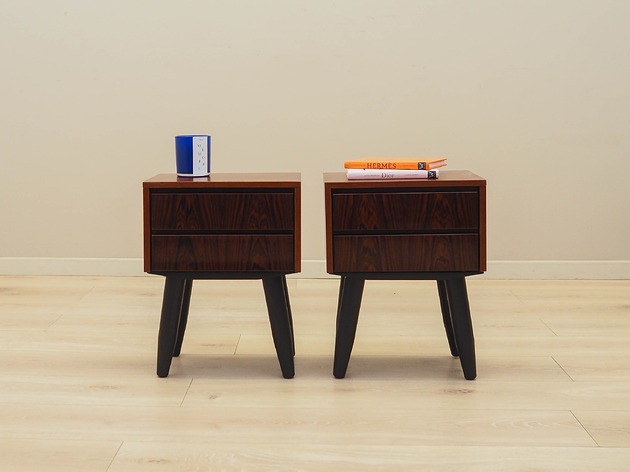 szafki Komplet szafek nocnych palisandrowych, duński design, lata 70, produkcja: Dania