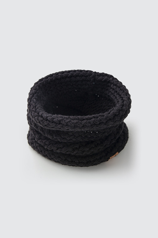 szale damskie Komin z wełny merynosa handmade CZARNY