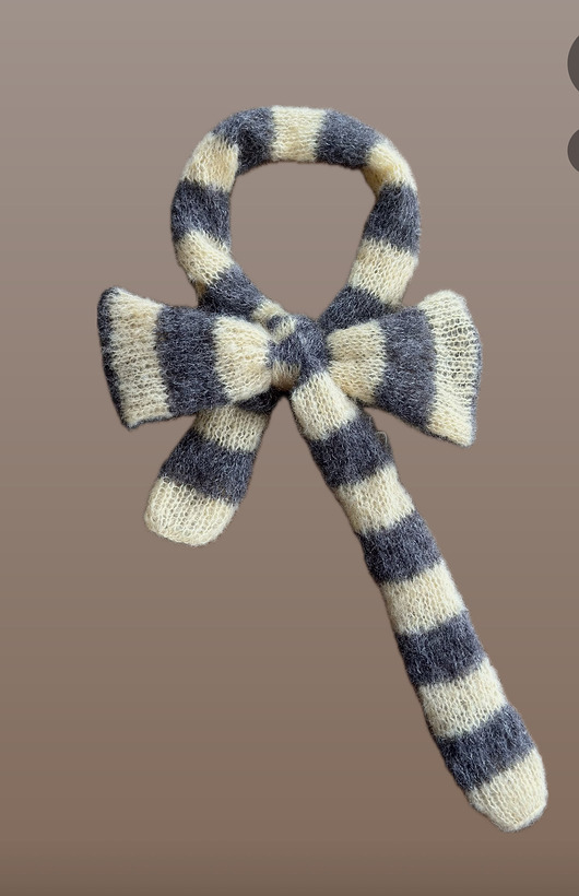 szale damskie Szalik Pasiak z alpaki  i jedwabiu szary/sloneczny