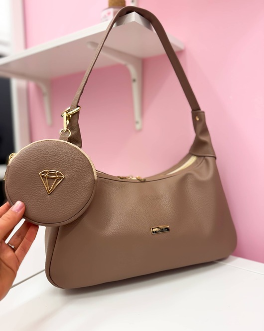 torebki mini Torebka damska bagietka Carrie taupe