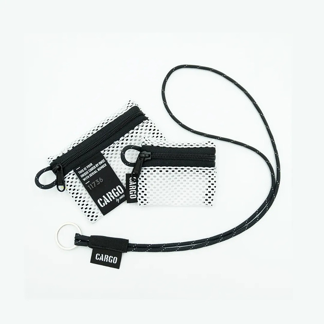 portfele damskie Zestaw PREZENTOWY - PORTFELIKI MESH WHITE + SMYCZ