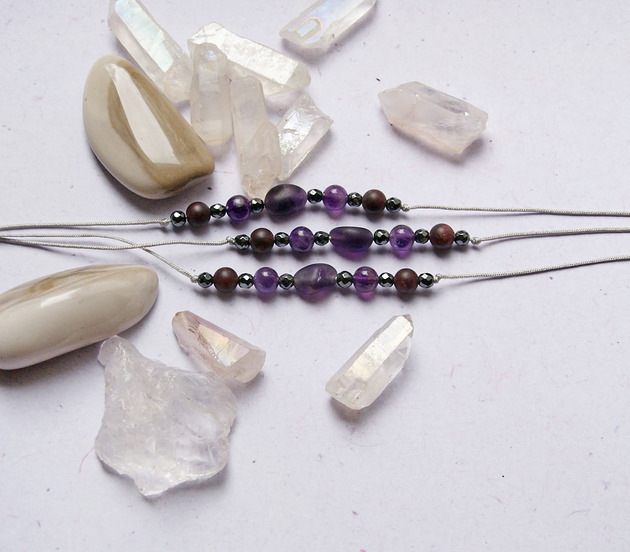 bransoletki z kamieni naturalnych BARAN - zodiac collection - ametyst, granat...