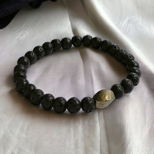 bransoletki z kamieni naturalnych Damska bransoletka:: PIRYT & LAWA : na gumce