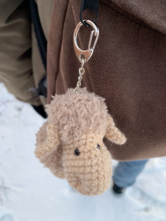 breloki Beżowa owieczka - brelok, zawieszka do torebki