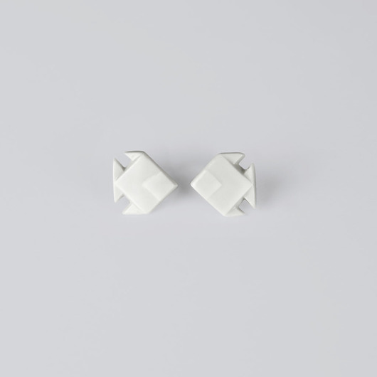 kolczyki ceramiczne Kolczyki z Porcelany Origami Rybki Średnie Białe