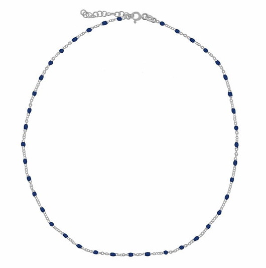 Srebrny naszyjnik CHOKER z granatową emalią ATdiament