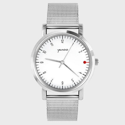 Zegarek - Simple elegance, biały - metalowy yenoo
