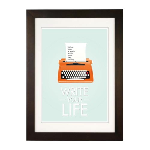 Write your life - retro plakat - grafika A3 Pankmat