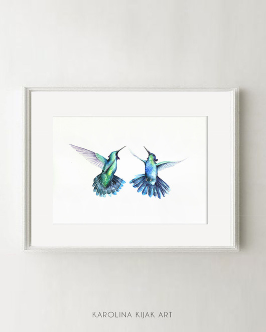 Para kolibrów - plakat autorski Karolina Kijak