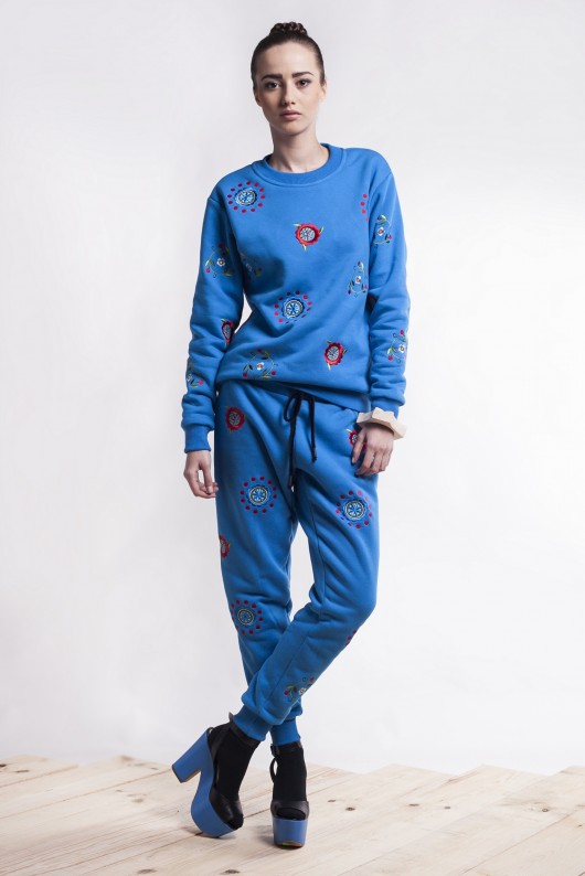 Blue trousers with flowers  Karolina Marczuk