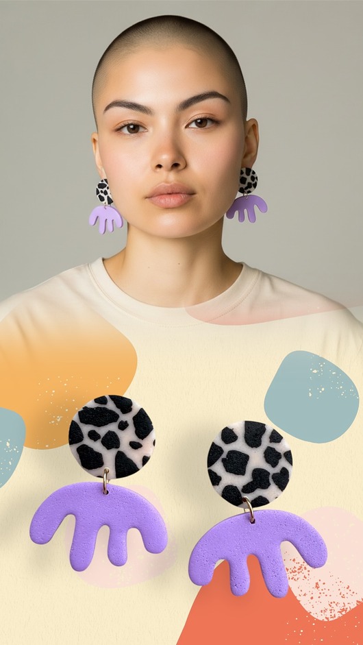 kolczyki z masy plastycznej Kolczyki Pierrot